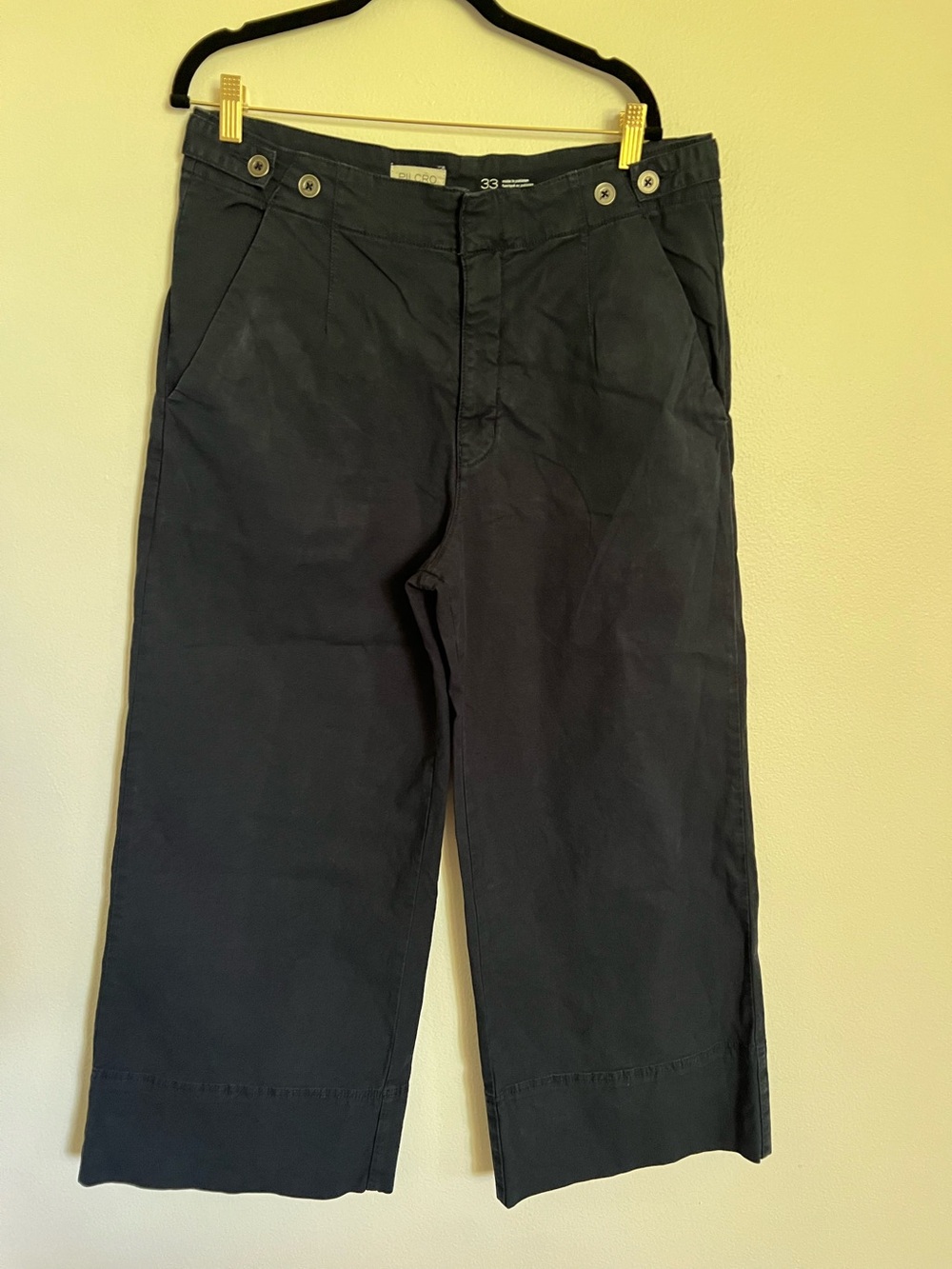 Anthropologie Pilcro Wide Women’s Navy Casual Cotton Pants - Size 33
